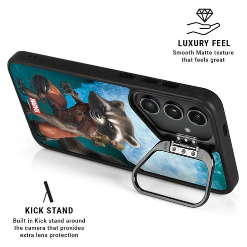 Marvel Rocket and Baby Groot Cosmic Bond Galaxy S25 Kickstand Case